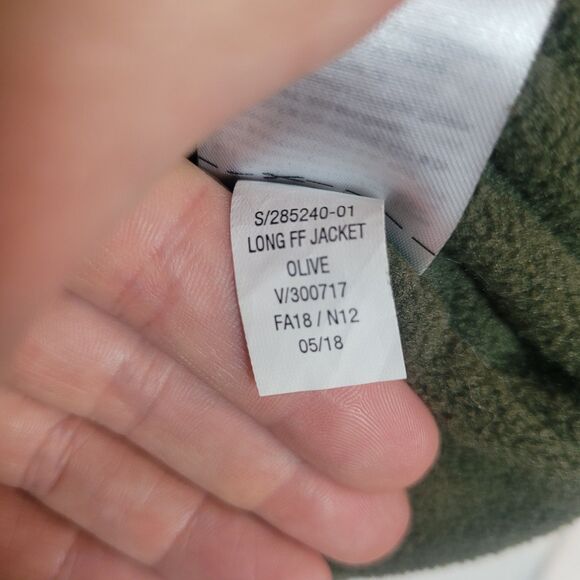 Old Navy Long Puffer Jacket Women's Size Large Green Faux Fur Trim Outdoor READ - Picture 10 of 13